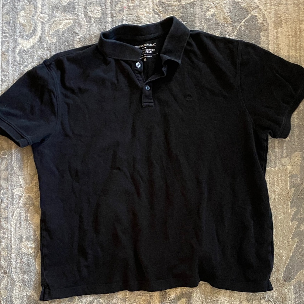 Banana Republic Organic Cotton Black Short-Sleeve Polo